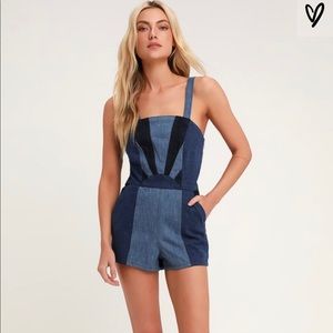 Blank NYC Blue Denim Romper - NWT